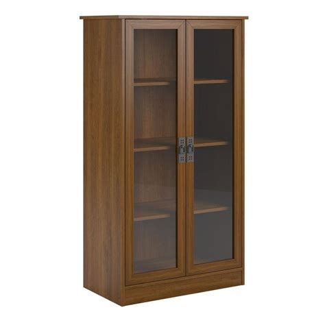 Ameriwood home quinton point glass door bookcase, espresso. Ameriwood Home 53.06 in. Inspire Cherry Wood 4-shelf ...