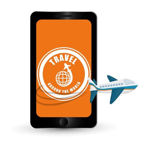 Premium Vector Travel Around World Aircraft Smartphone