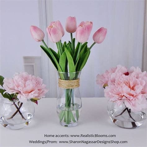 Waterlook Floral Arrangements With Real Touch Silkartificial Tulips