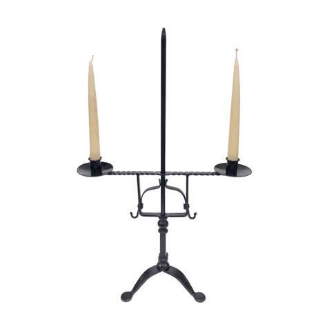 23 Adjustable Wrought Iron Double Candle Holder Antique Vintage Style
