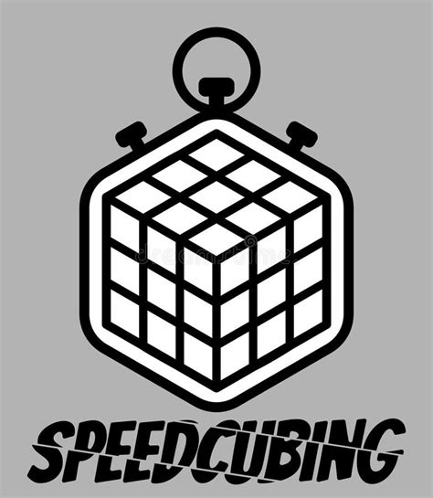 Speedcubing Logo Rubik Cube And A Stopwatch Fast 3d Puzzle Solving Sign