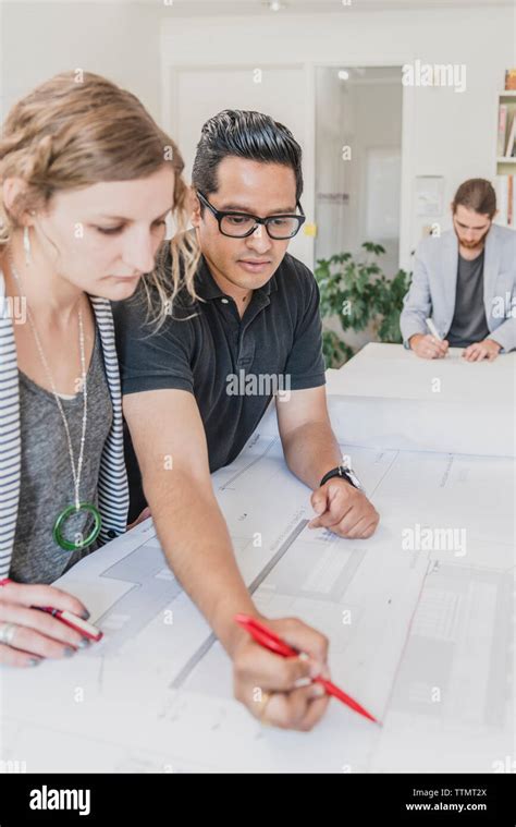 Interior Designers Working In Office Stock Photo Alamy