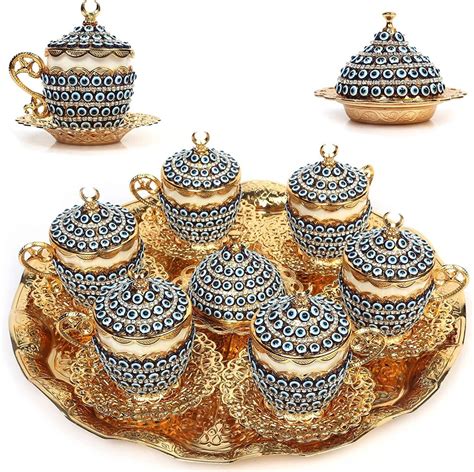 Alisveristime 27 Pc Turkish Greek Arabic Coffee Espresso Cup Saucer Set