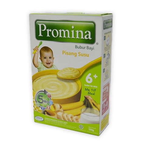 Beberapa varian menu dan rasa yang saat ini berbeda dengan kebanyakan produk mpasi yang bisa diberikan untuk usia bayi minimal 6 bulan, promina. Detil produk PROMINA 6+ Bubur Bayi 120 gr. (Pisang Susu)