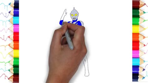 Cara Mudah Menggambar Dan Mewarnai Ultraman Cosmos Youtube