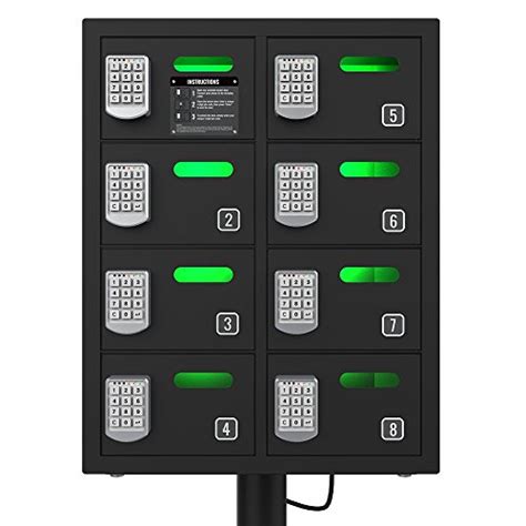 Chargetech Secure Cell Phone Charging Station Locker W8 Digital