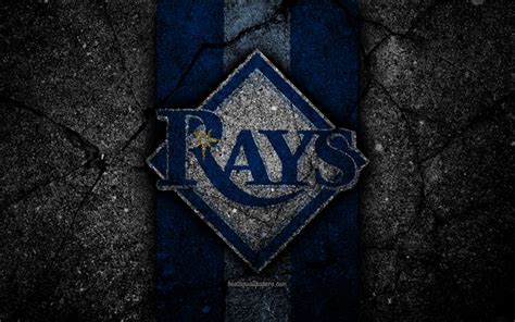 Download Wallpapers 4k Tampa Bay Rays Logo Mlb Baseball Usa Black