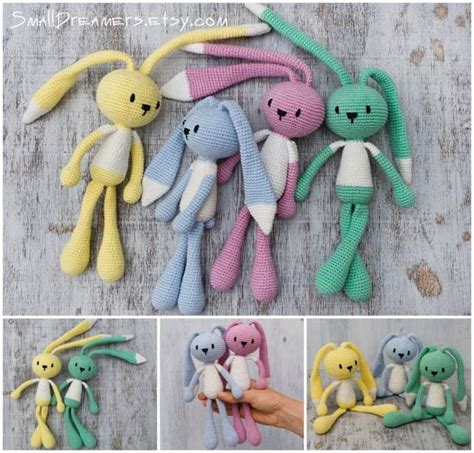 Bunny Toy Crochet Rabbit Toy Soft Kids Toy Amigurumi Animal Plush