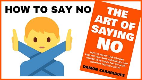 How To Say No The Art Of Saying No Book Summary Damon
