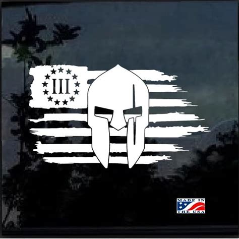 Spartan Molon Labe Weathered Flag Decal Sticker Midwest