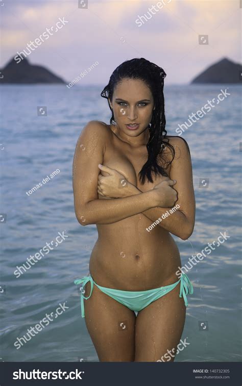 Beautiful Topless Girl Bikini On Beach Shutterstock