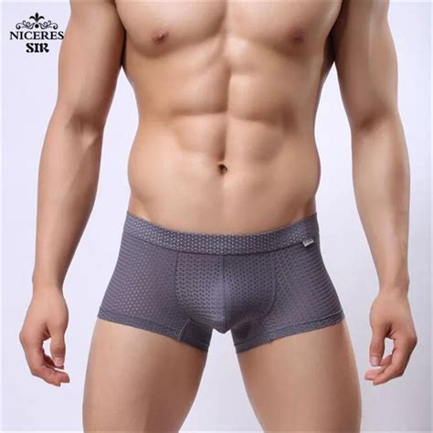 Buy Hot Brand High Quality Men Underwear Mesh Breathable Men Boxer Shorts U