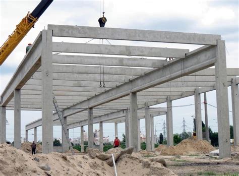 Installation Of Precast Reinforced Concrete Framework Produced By