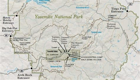 Map Yosemite National Park Area London Top Attractions Map