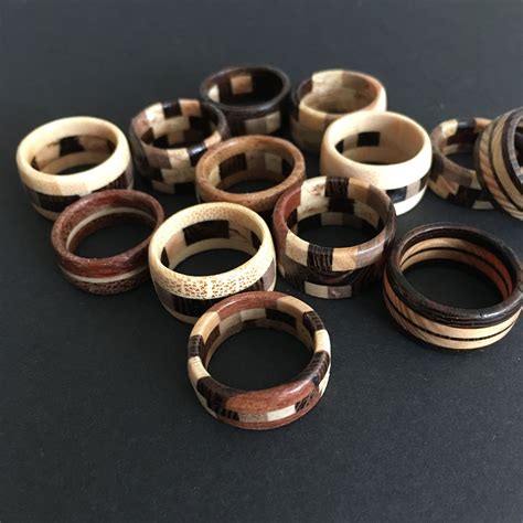 A Lovely Set Of Handmade Wooden Rings By Studio Mooibos Houten Ringen