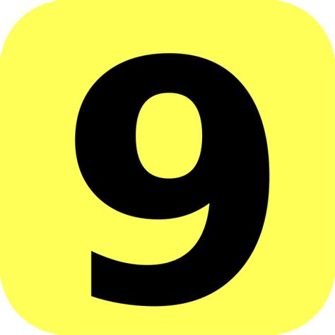 Number 9 Clipart Black And White