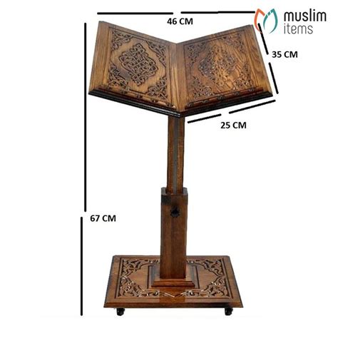 Muslimitems Adjustable V Shape Quran Stand Unvarnished Sku