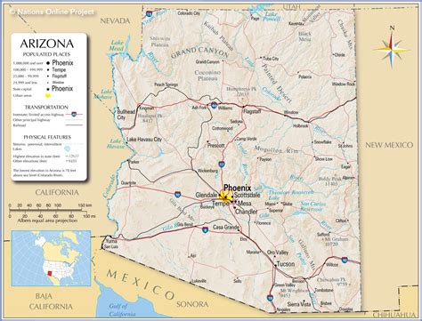 Map Of The State Of Arizona Usa Nations Online Project