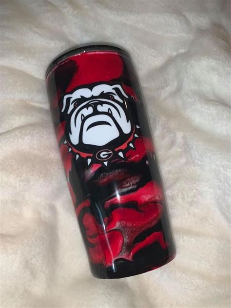 GA bulldog tumbler | Black tumbler, Glitter tumbler cups, Tumbler cups diy
