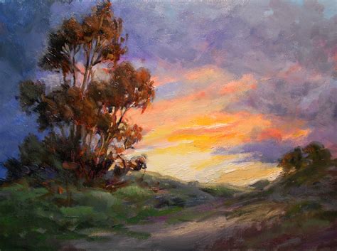 California Sunset Oil Painting Impressionist Landscape