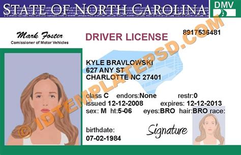 North Carolina Driver License Psd Template Drivers License North