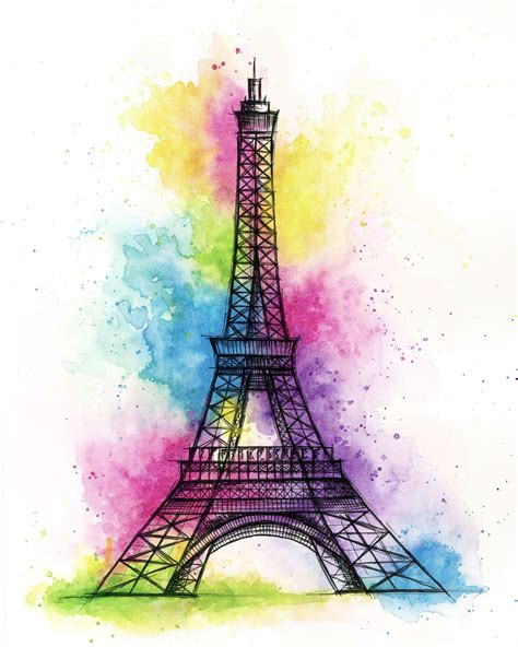 Easy Eiffel Tower Watercolor Painting Paintcolor Ideas Fits The Bill