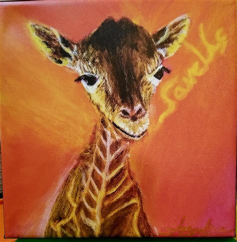 Baby Giraffe Painting By Angelica Salazar Fine Art America