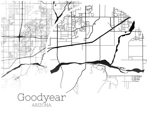 Goodyear Map Instant Download Goodyear Arizona City Map Etsy
