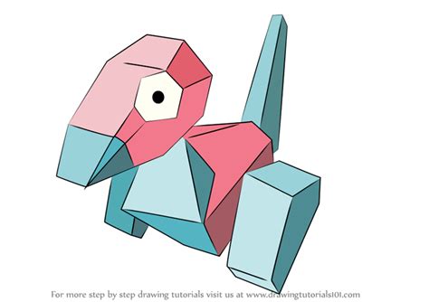 How To Draw Porygon From Pokemon Pokemon Step By Step