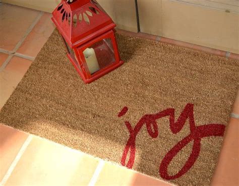 Joy Doormat Hand Painted Christmas Coir Mat 2 Sizes Etsy
