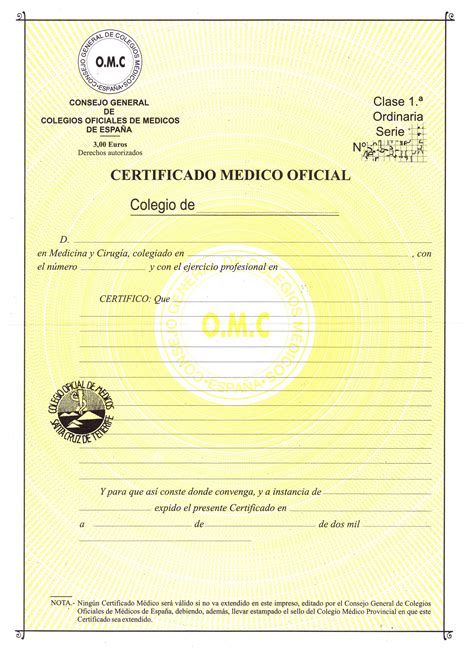 “certificado Medico Oficial”