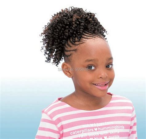 Beautiful Sleek Black Afro Curly Kids Ponytail Style Wrap Around