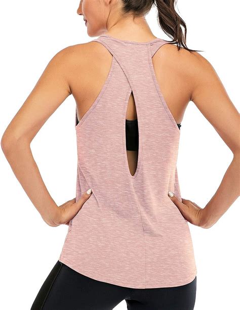 Womens Workout Tank Tops Racerback Yoga Shirts Exercise Gym Running Athletic Sports Clothes