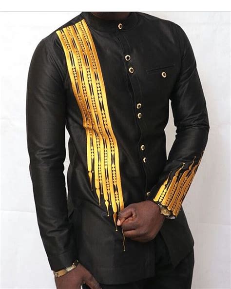 Black And Gold Mens African Clothing African Wear Mens Wear Fashion