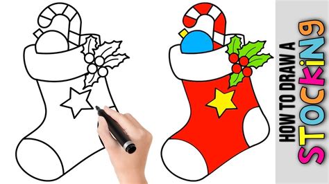 How To Draw A Christmas Stocking Cute Easy Drawings Tutorial For