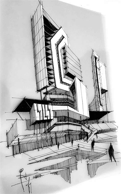 Architectural Sketch Rafiq Sabra 007 Architecture Concept