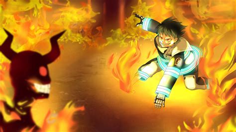 fire force shinra kusakabe around fire hd anime wallpapers hd wallpapers id 44520