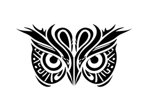 Premium Vector Tattoo Showing An Owl Face In Black And White Adorned