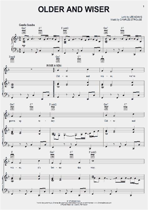 Older And Wiser Piano Sheet Music Onlinepianist