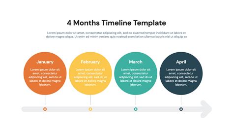 4 Months Circle Timeline Powerpoint Template Free