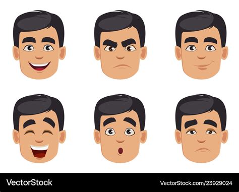 Male Emotions Set Pack Facial Expressions Vector Image Hot Sex Picture