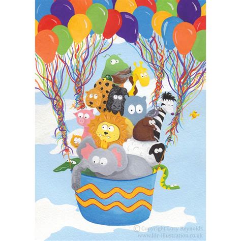 Balloon Animals Card Folksy