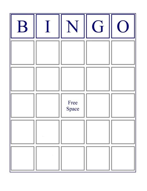 Bingo Blank Card Printable Free Handmade Cards And Ideas