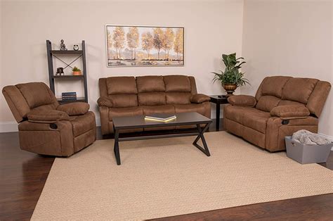 Flash Furniture Living Room Harmony Series Microfiber Reclining Sofa