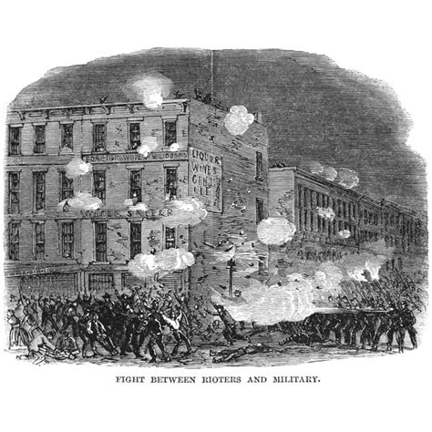 Civil War Draft Riots Nfighting Between Rioters And Military During The