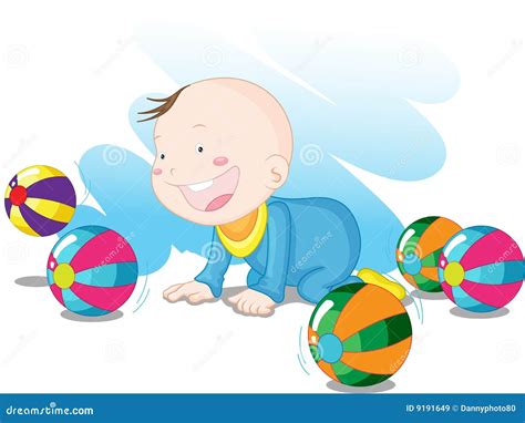 Baby Playing Stock Illustration Illustration Of Cartoon 9191649