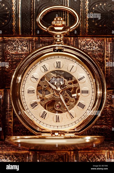 Antique Clock Dial Close Up Vintage Pocket Watch Stock Photo Alamy