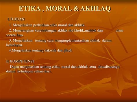 Akhlak Moral Dan Etika Dalam Islam