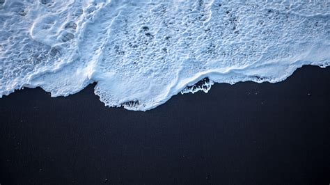 Sea Foam Black Sand 4k Wallpaperhd Nature Wallpapers4k Wallpapers