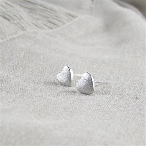 Sterling Silver Tiny Heart Ear Studs Evy